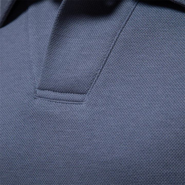 Eddie | Men's Classic Cotton Polo Shirt with Long Sleeve and Buttons