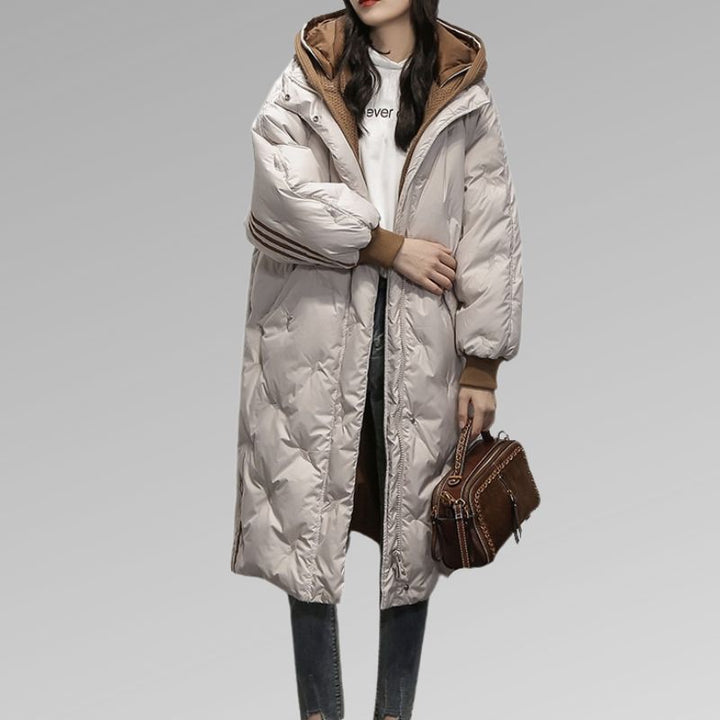 Shaira | Women’s Longline Down Puffer Jacket with Hood