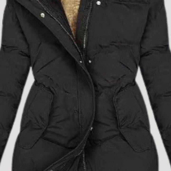 Ellen | Women’s Mid-Length Hooded Winter Jacket with Faux Fur