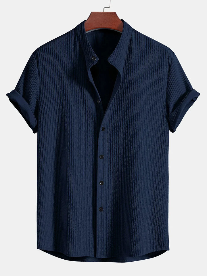 Kade | Men’s Textured Button-Up Shirt with Short Sleeve