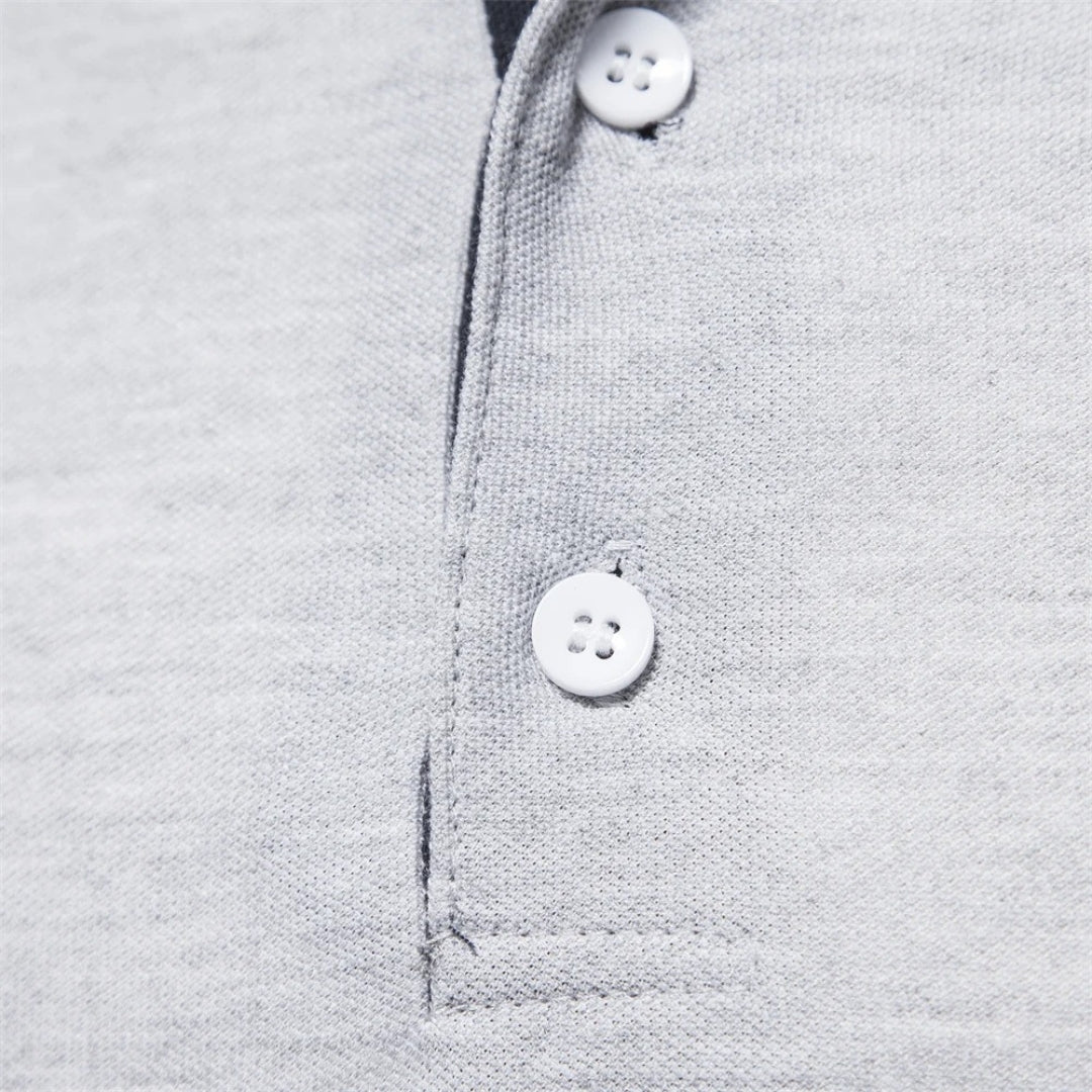 Marvin | Men’s Classic Long-Sleeve Polo Shirt with Embroidered