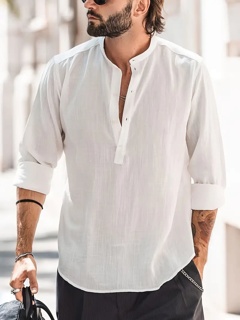 Hugo | Men’s Linen Shirt with Half Sleeves