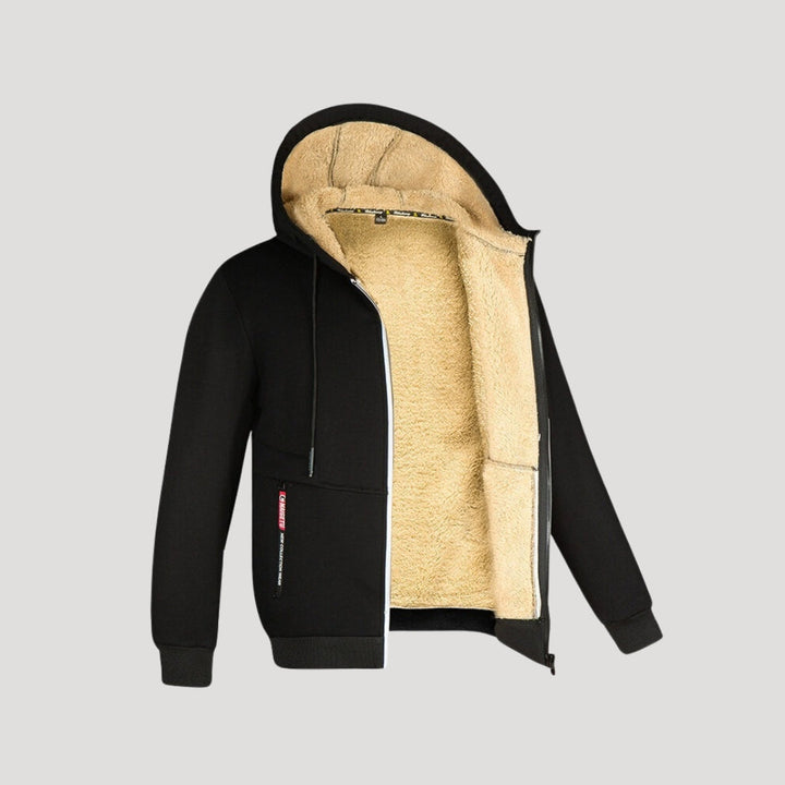 Nathan | Men's Fleece-Lined Zip-Up Hoodie with Zipper Pockets