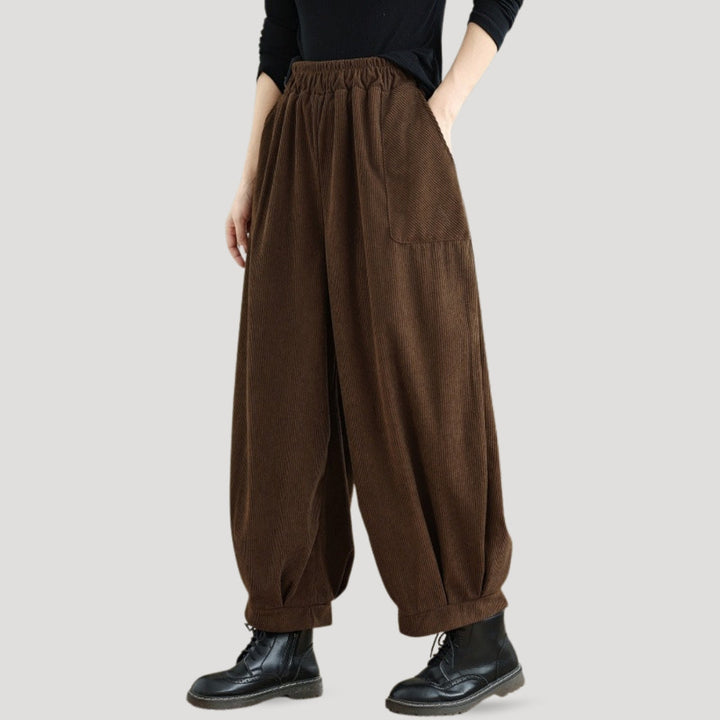 Cordyn | Women's Corduroy Wide-Leg Pants with Pockets