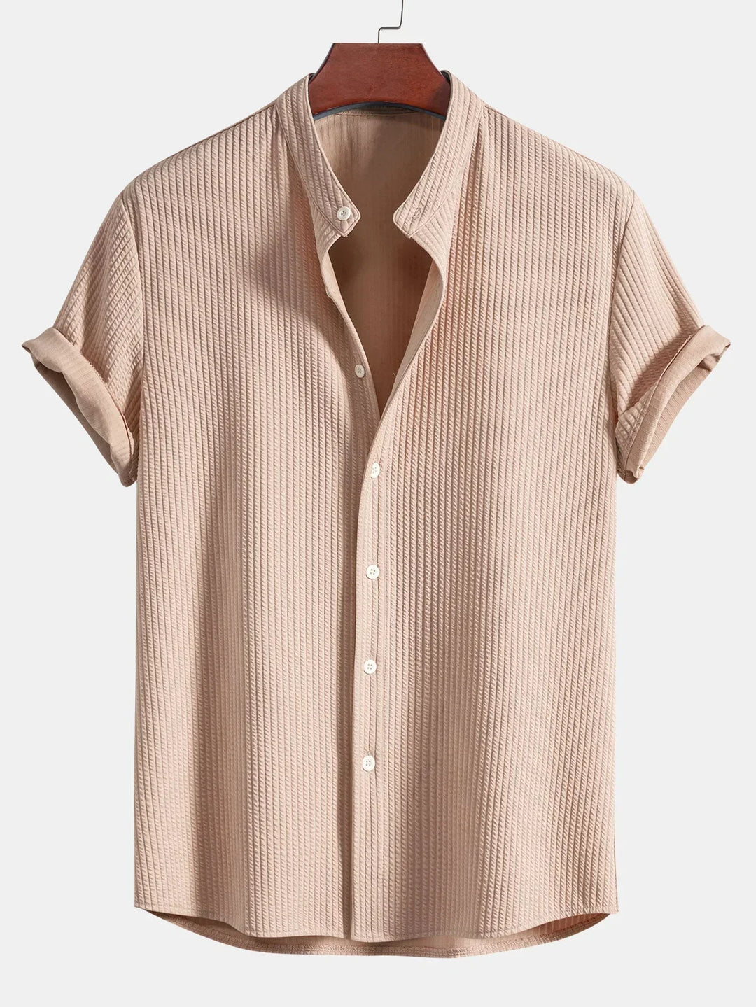 Kade | Men’s Textured Button-Up Shirt with Short Sleeve