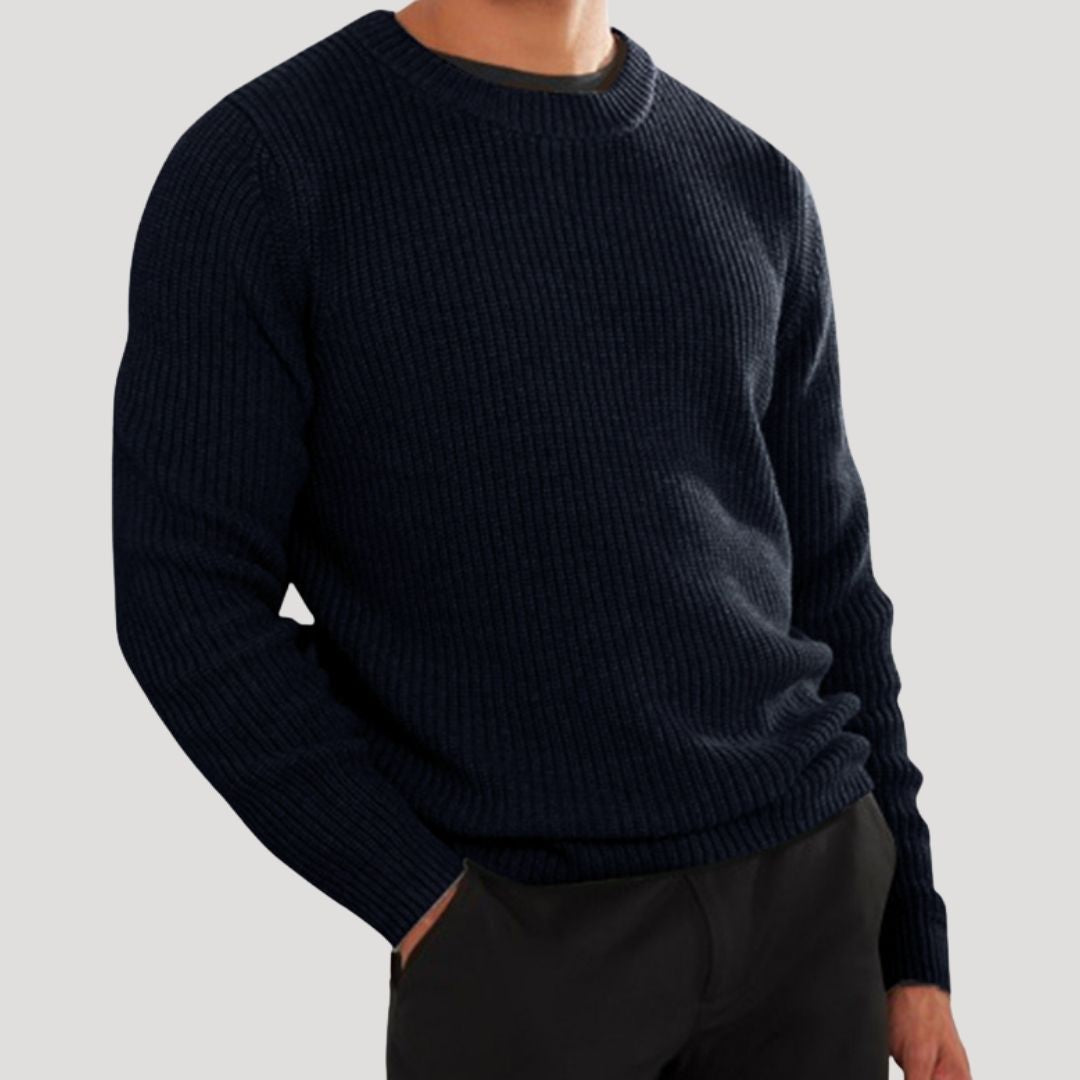 Hiro | Men’s Knit Winter Sweater with Crew-Neck