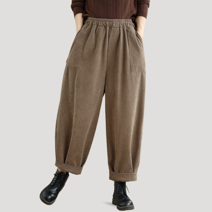 Cordyn | Women's Corduroy Wide-Leg Pants with Pockets
