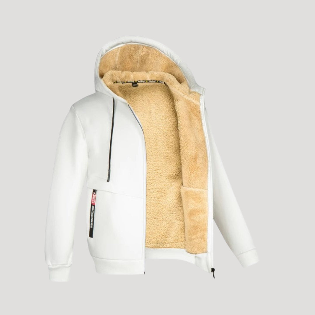 Nathan | Men's Fleece-Lined Zip-Up Hoodie with Zipper Pockets