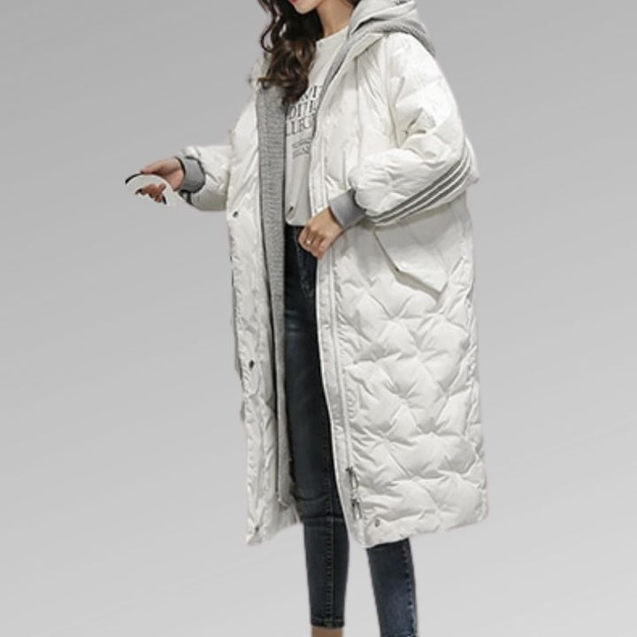 Shaira | Women’s Longline Down Puffer Jacket with Hood