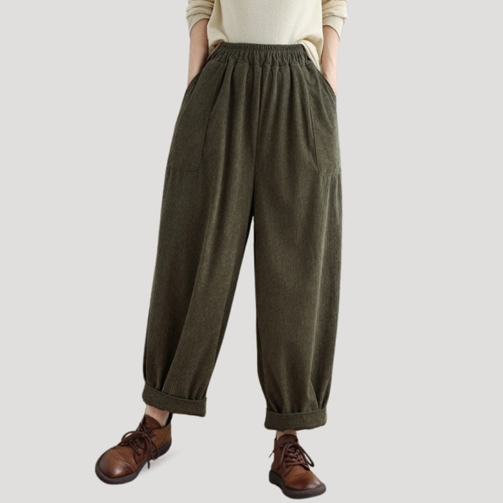 Cordyn | Women's Corduroy Wide-Leg Pants with Pockets