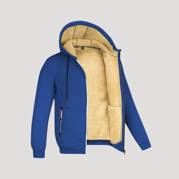 Nathan | Men's Fleece-Lined Zip-Up Hoodie with Zipper Pockets