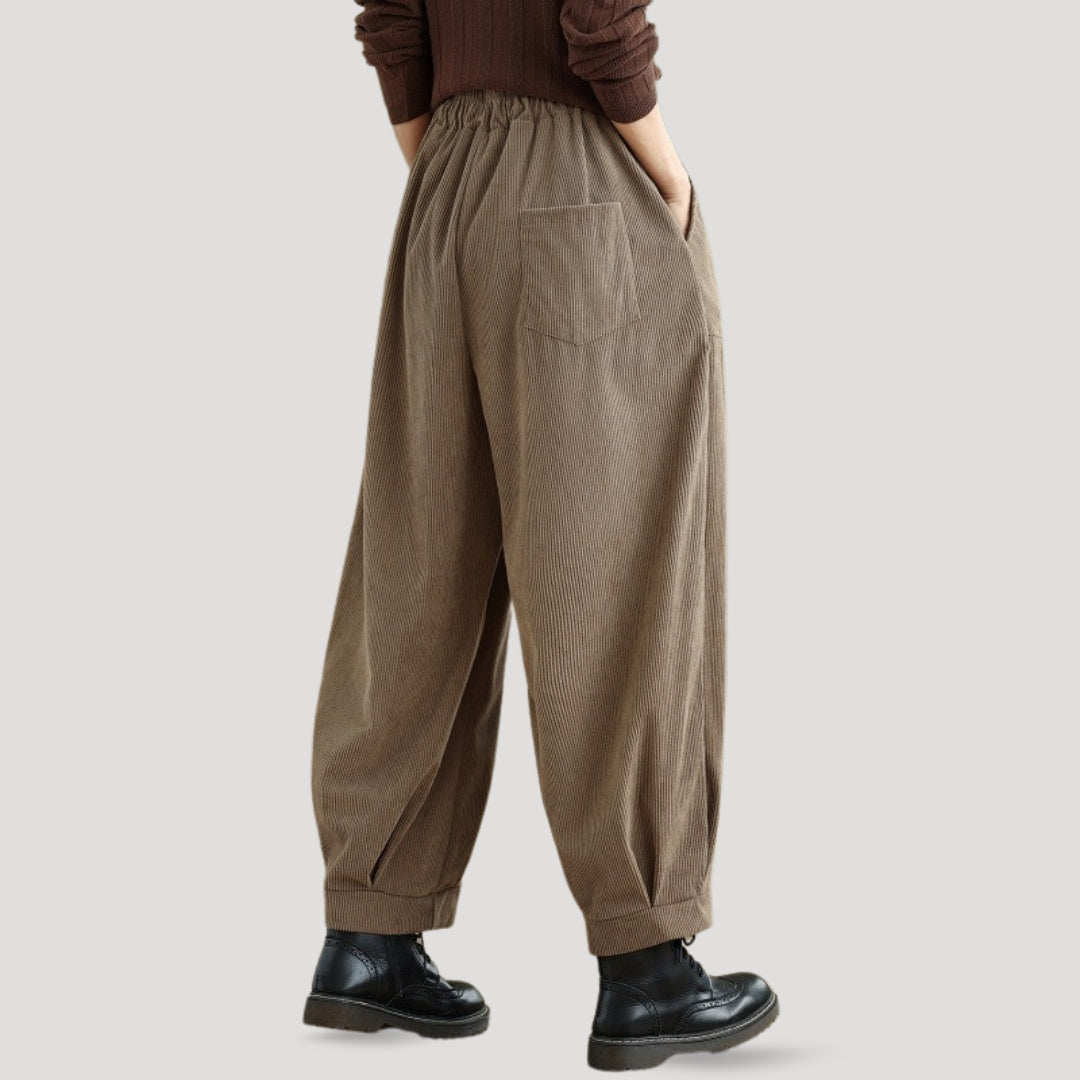 Cordyn | Women's Corduroy Wide-Leg Pants with Pockets
