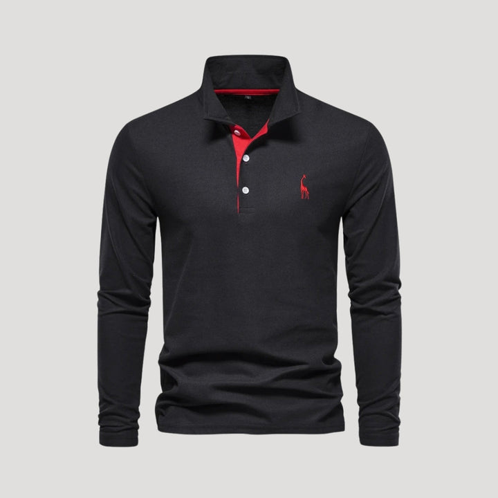 Marvin | Men’s Classic Long-Sleeve Polo Shirt with Embroidered