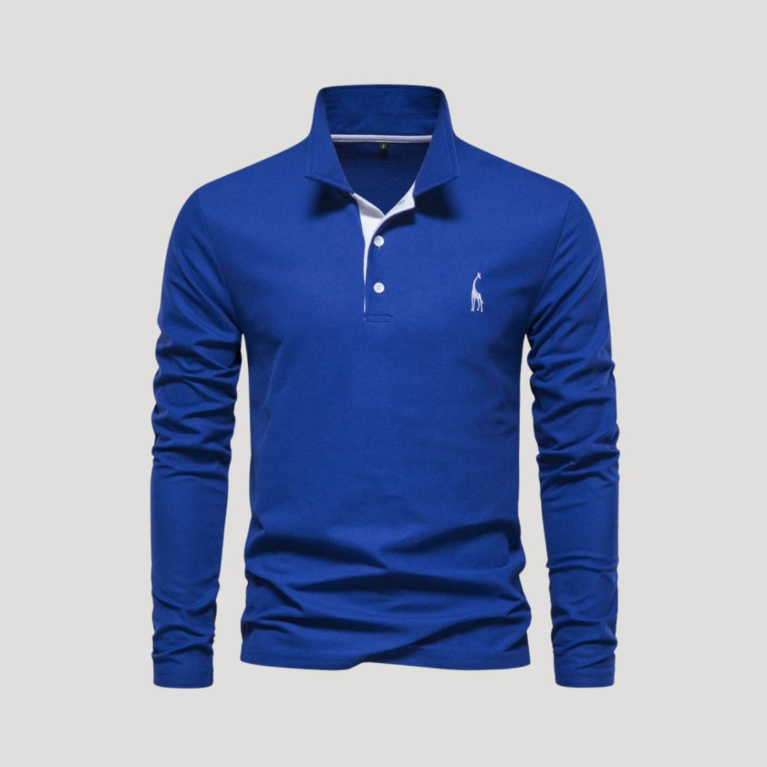 Marvin | Men’s Classic Long-Sleeve Polo Shirt with Embroidered