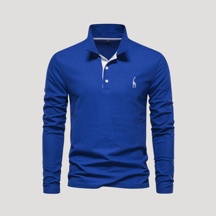 Marvin | Men’s Classic Long-Sleeve Polo Shirt with Embroidered