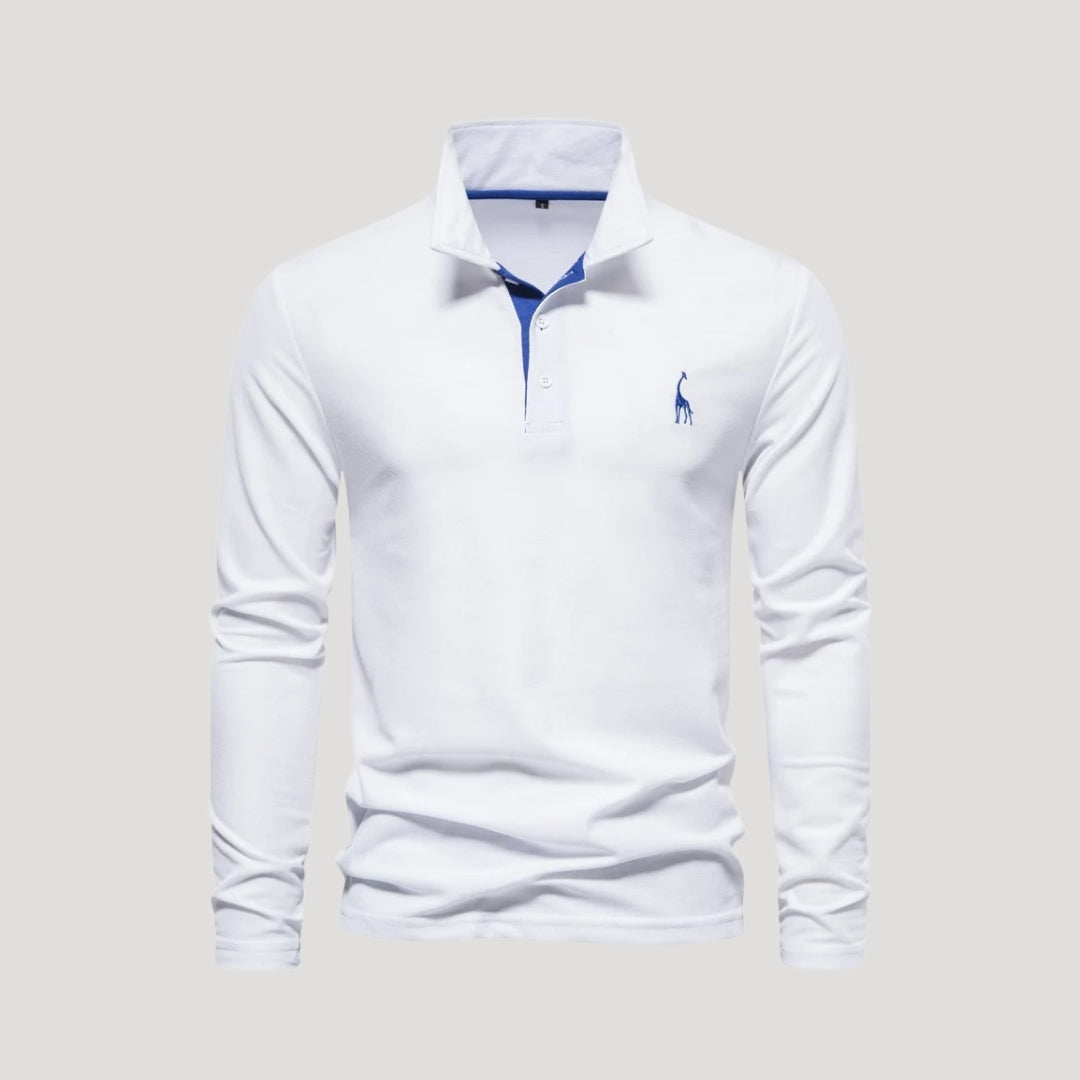 Marvin | Men’s Classic Long-Sleeve Polo Shirt with Embroidered