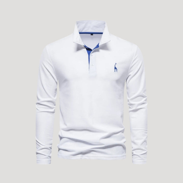 Marvin | Men’s Classic Long-Sleeve Polo Shirt with Embroidered