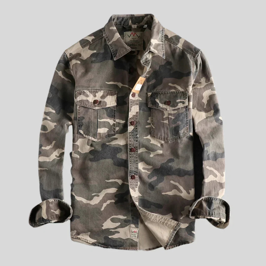 Bonnie | Men’s Camouflage Long Sleeve  Cargo Shirt
