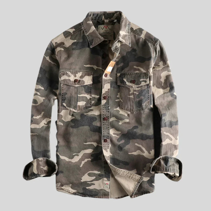 Bonnie | Men’s Camouflage Long Sleeve  Cargo Shirt
