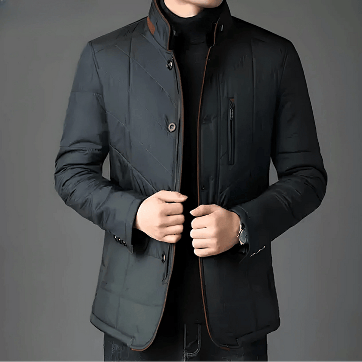 Theren | Men's Quilted Winter Jacket with Stand Collar