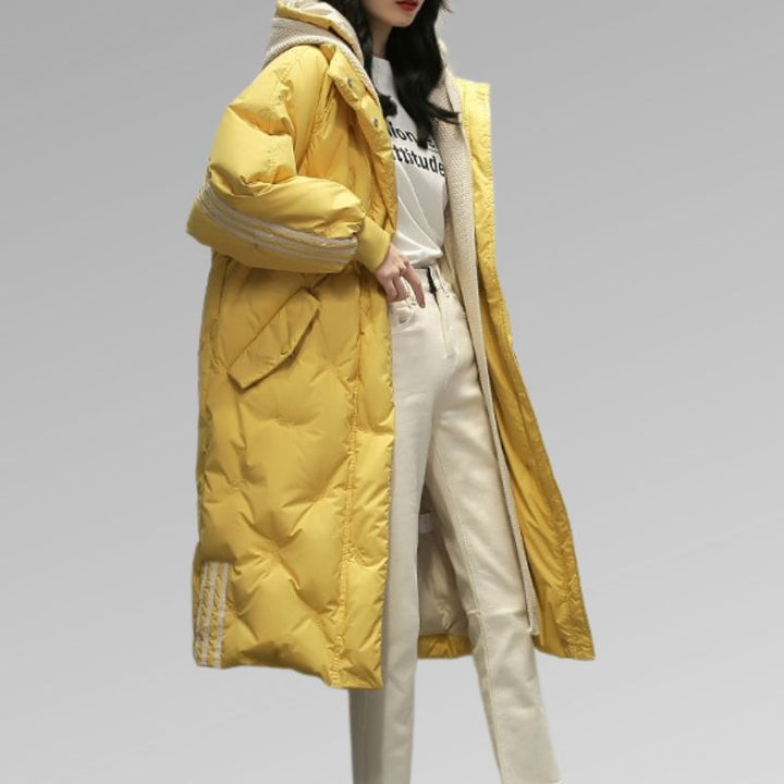 Shaira | Women’s Longline Down Puffer Jacket with Hood