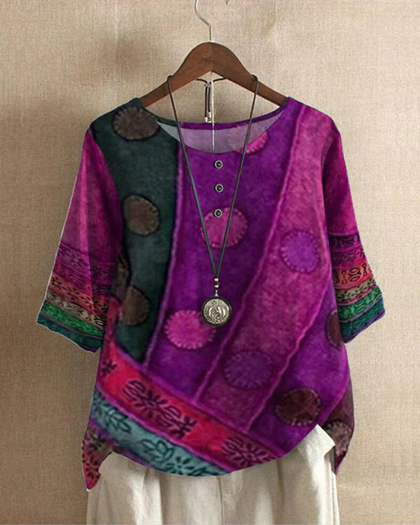 Brielle | Women’s Stylish Button Blouse with Multicolor Prints