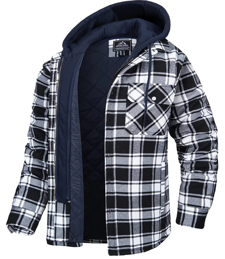 Branor | Men's Plaid Hooded Jacket with Zipper