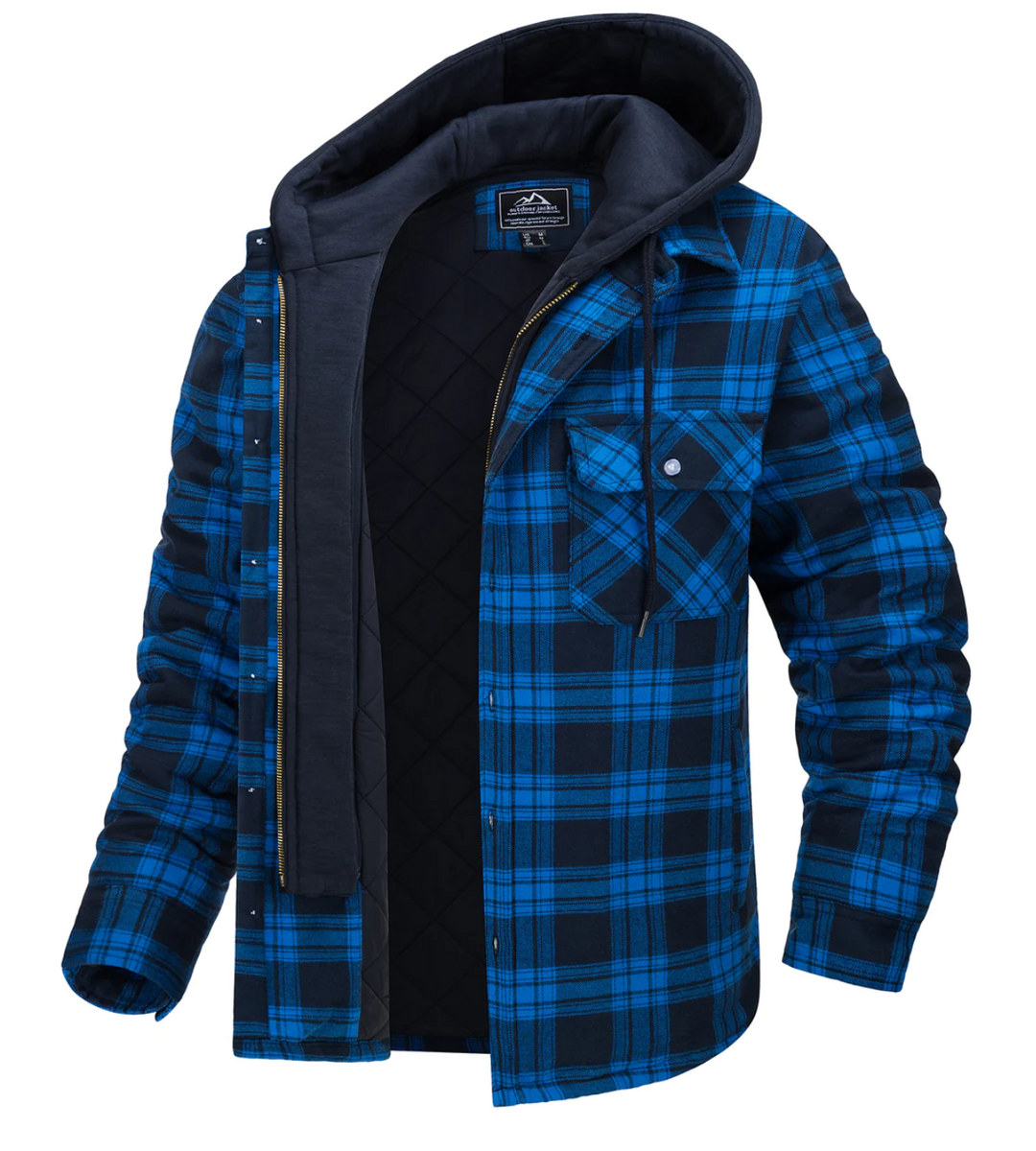 Branor | Men's Plaid Hooded Jacket with Zipper