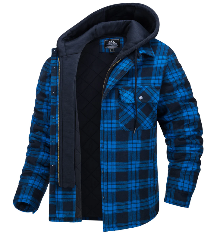 Branor | Men's Plaid Hooded Jacket with Zipper