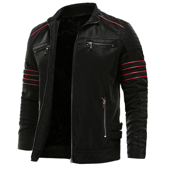 Wilbert| Men's Raging Claw Leather Biker Jacket with Zip Front