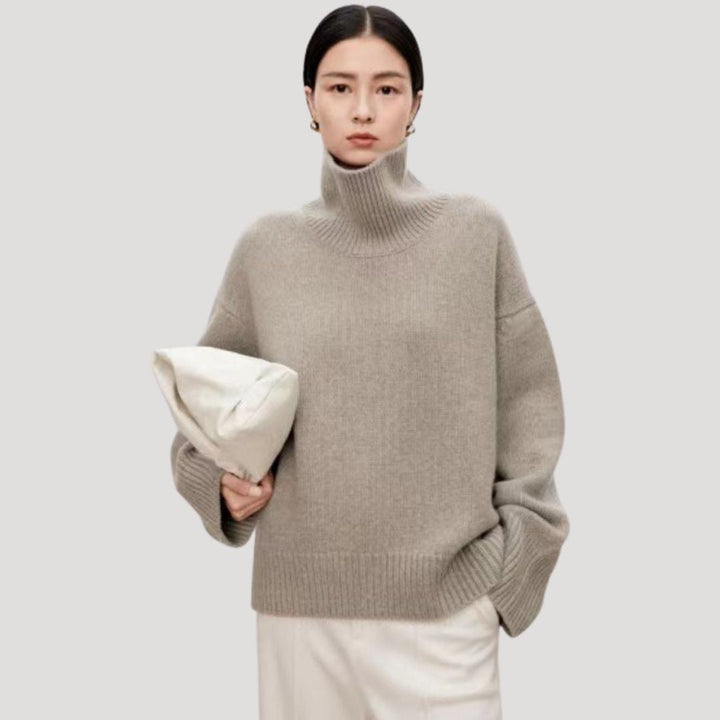Marie | Women’s Oversized Wool Knit Sweater with High-Neck