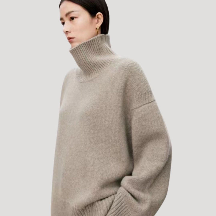 Marie | Women’s Oversized Wool Knit Sweater with High-Neck