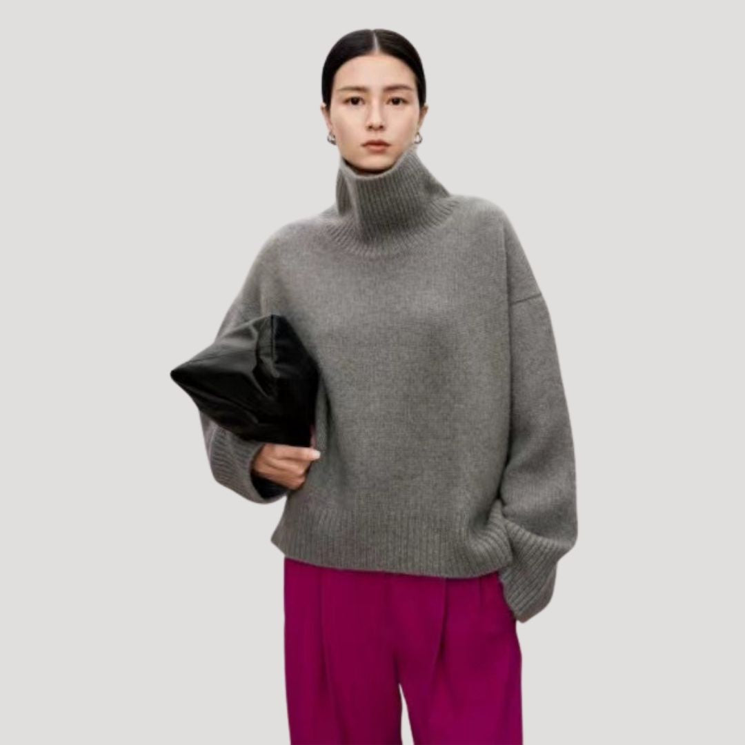Marie | Women’s Oversized Wool Knit Sweater with High-Neck