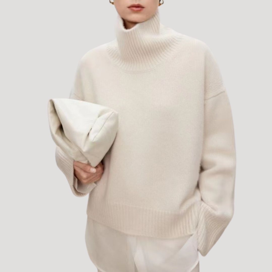 Marie | Women’s Oversized Wool Knit Sweater with High-Neck