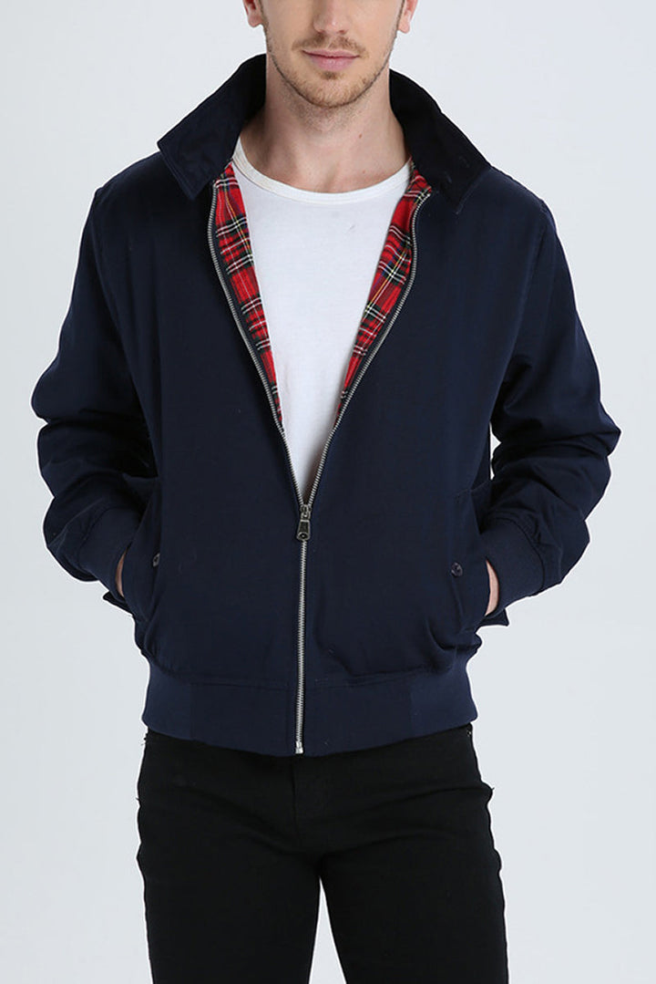 Braxton | Men’s Classic Harrington Jacket with Zip-up
