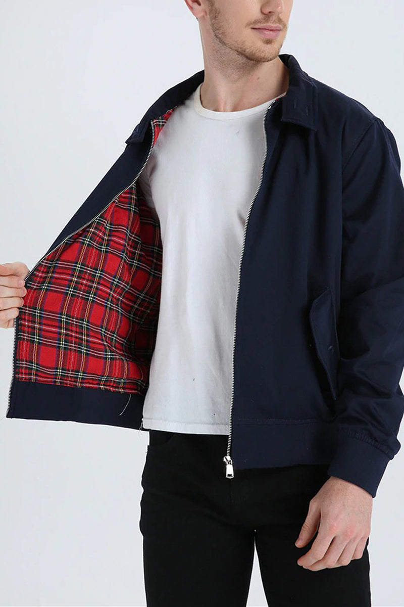Braxton | Men’s Classic Harrington Jacket with Zip-up