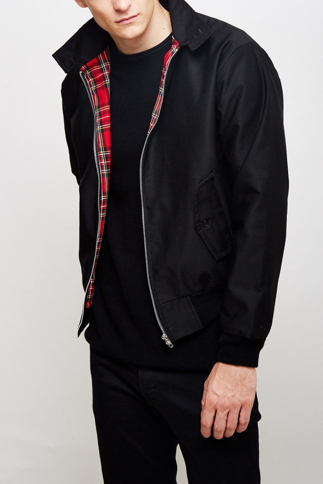 Braxton | Men’s Classic Harrington Jacket with Zip-up