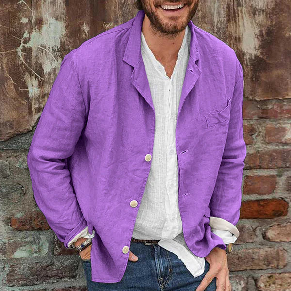 Alaric | Men’s Linen Jacket with Button-Up