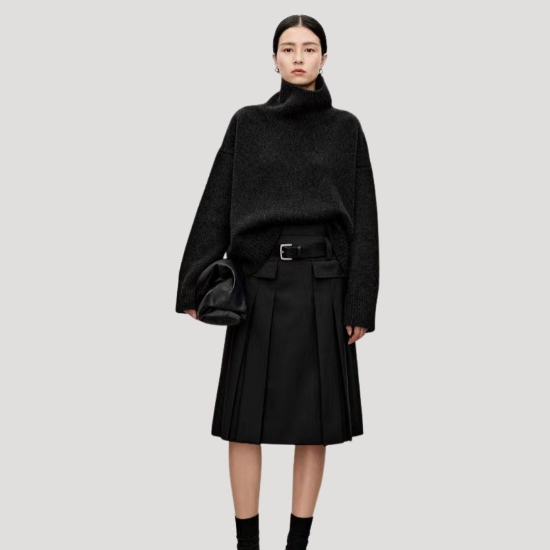 Marie | Women’s Oversized Wool Knit Sweater with High-Neck