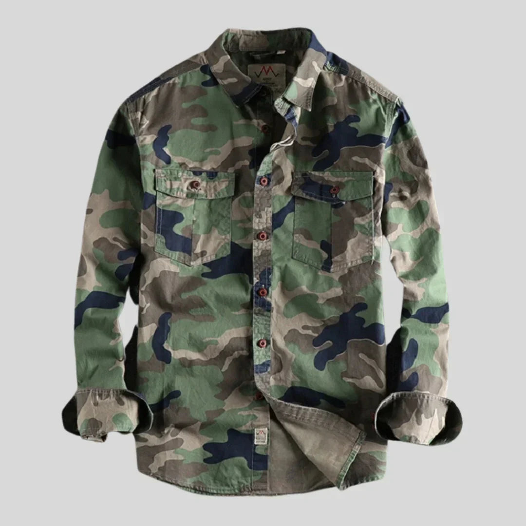 Bonnie | Men’s Camouflage Long Sleeve  Cargo Shirt