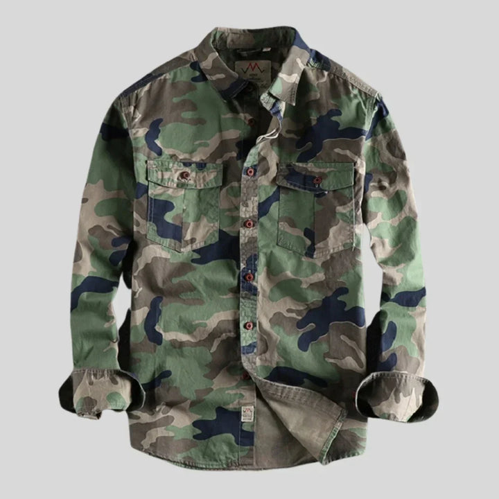 Bonnie | Men’s Camouflage Long Sleeve  Cargo Shirt