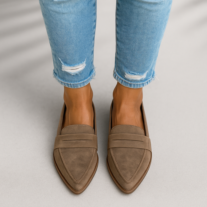 Charlene | Women's Sleek Suede Loafers with Pointed Toe