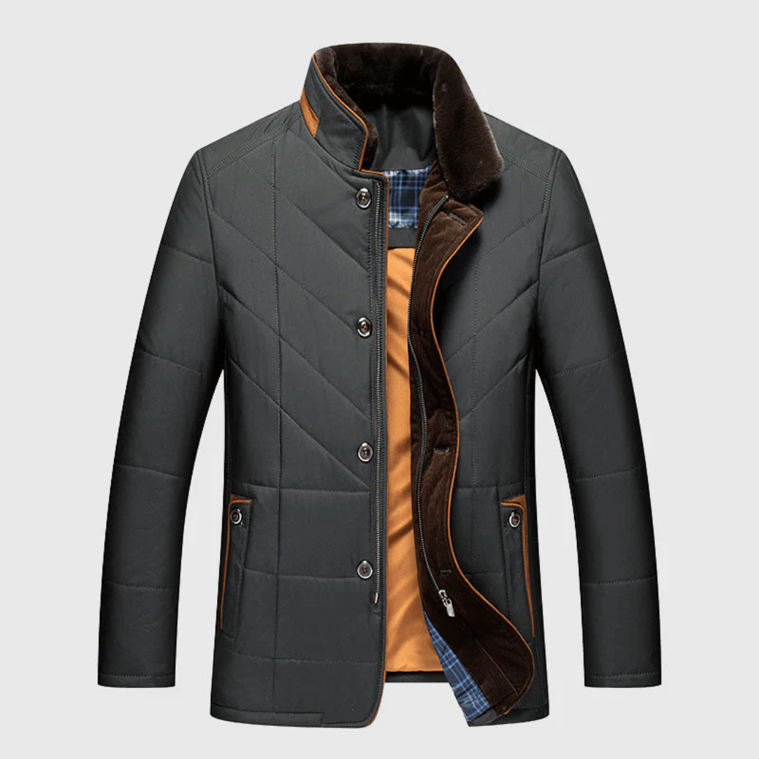 Theren | Men's Quilted Winter Jacket with Stand Collar