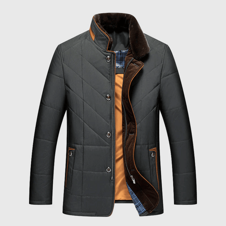 Theren | Men's Quilted Winter Jacket with Stand Collar