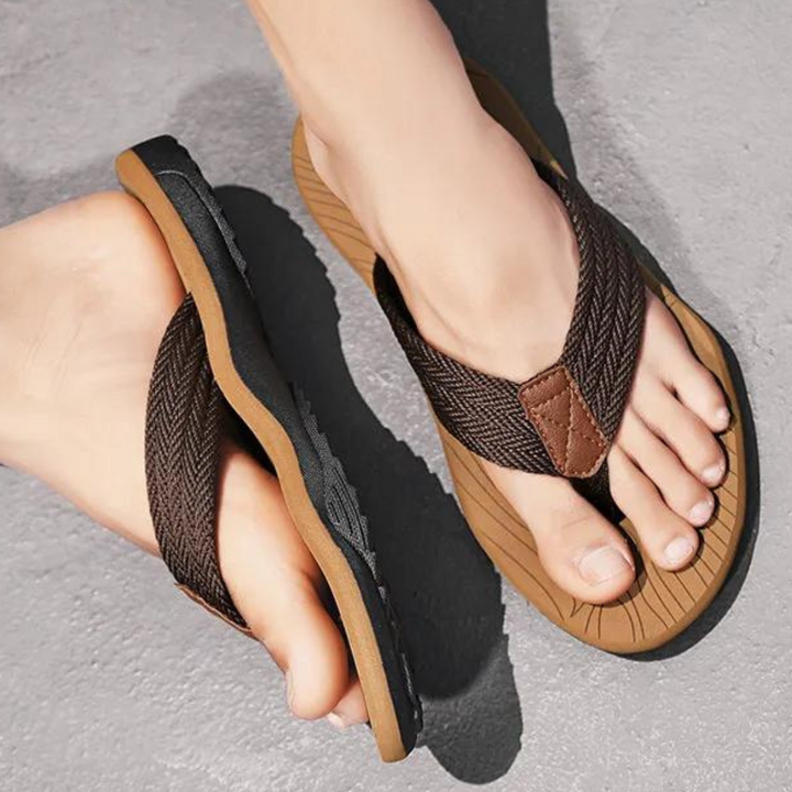 Neon | Men’s Woven Strap Summer Slippers with Cushioned Sole