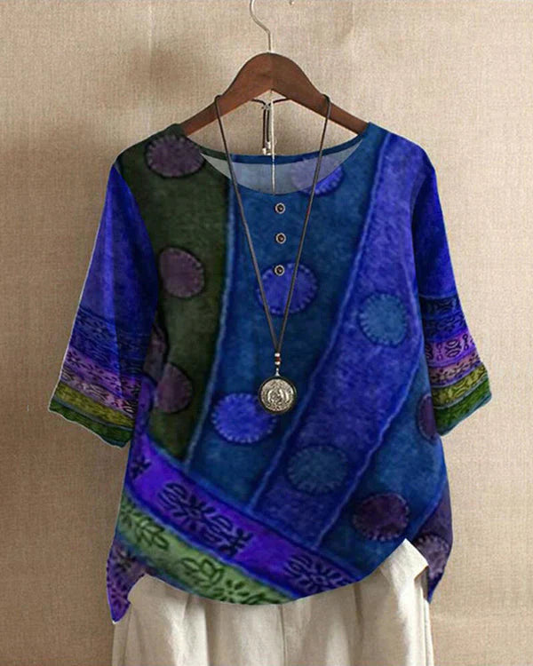 Brielle | Women’s Stylish Button Blouse with Multicolor Prints