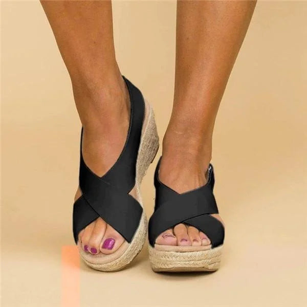 Irene | Women’s Orthopedic Wedge Sandals with Criss Cross Style