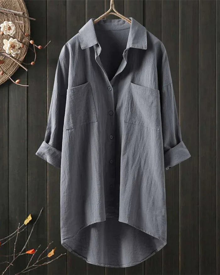Jesse | Women's Folded Sleeve Shirt Dress with Buttons