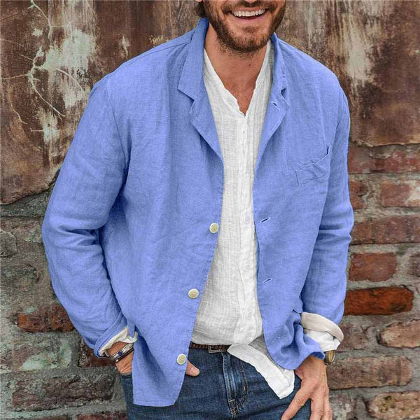 Alaric | Men’s Linen Jacket with Button-Up