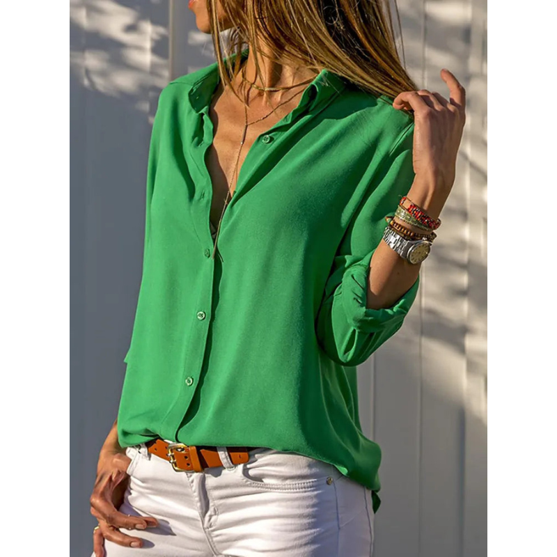 Evelora | Women’s Formal Long Sleeve Blouse with Button-Up